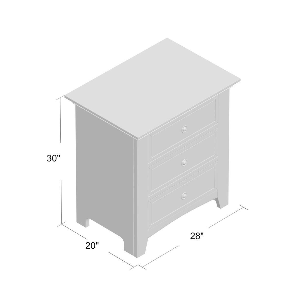 Three Posts™ Kingery 30'' Tall 3 Drawer Nightstand & Reviews Wayfair